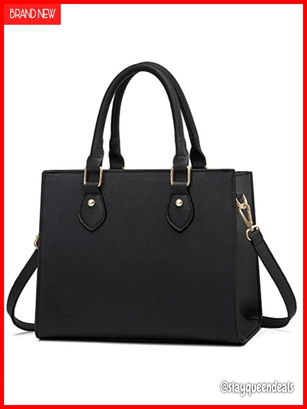 Women's PU Leather Satchel Crossbody Tote Handbag with Top Handle Shoulder